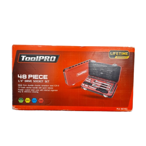 ToolPro 48 Piece Socket Set Red In The Box (MR)