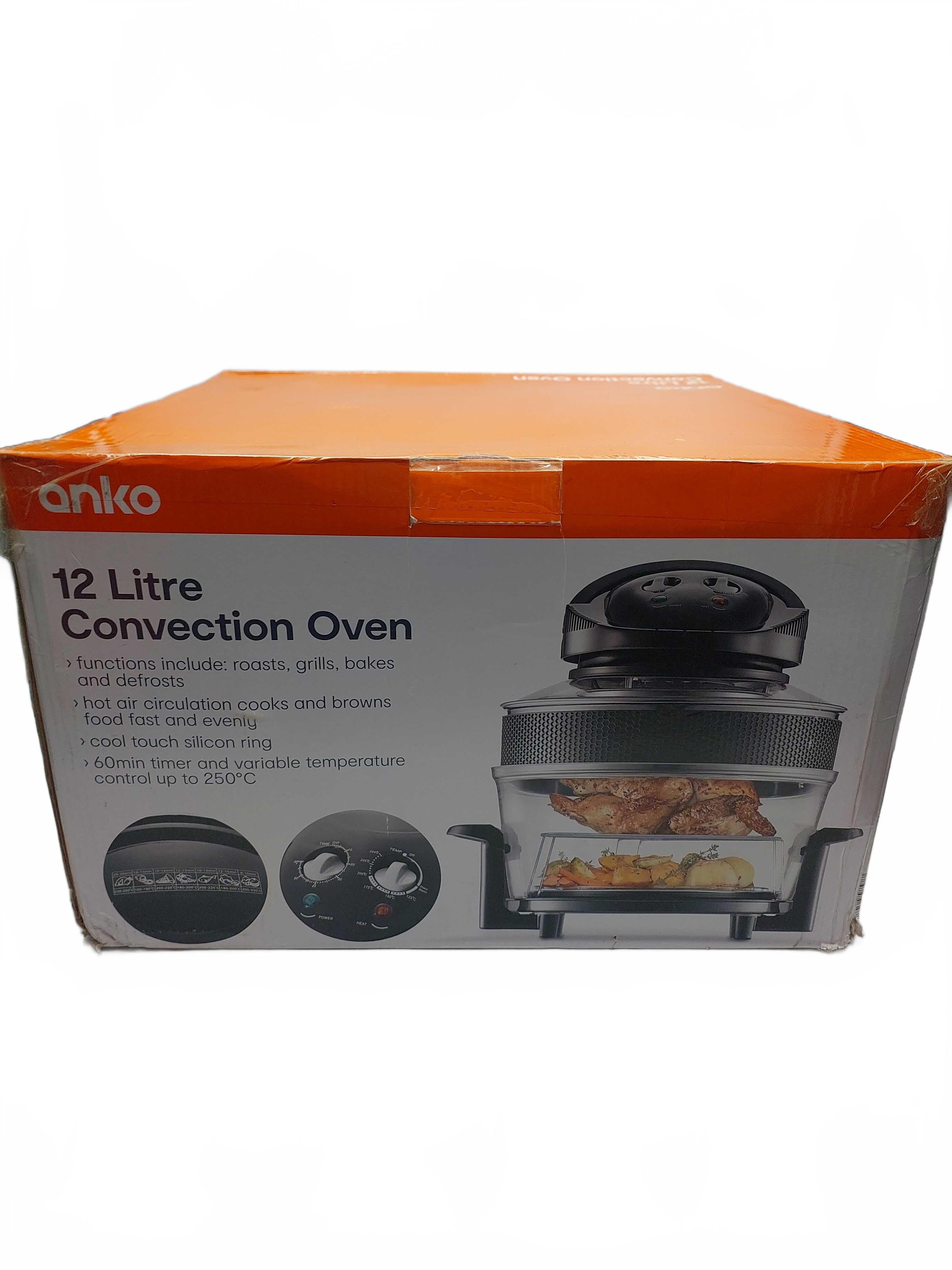 Anko 12 Litre Black Convection Oven 1300W (GB1431049)
