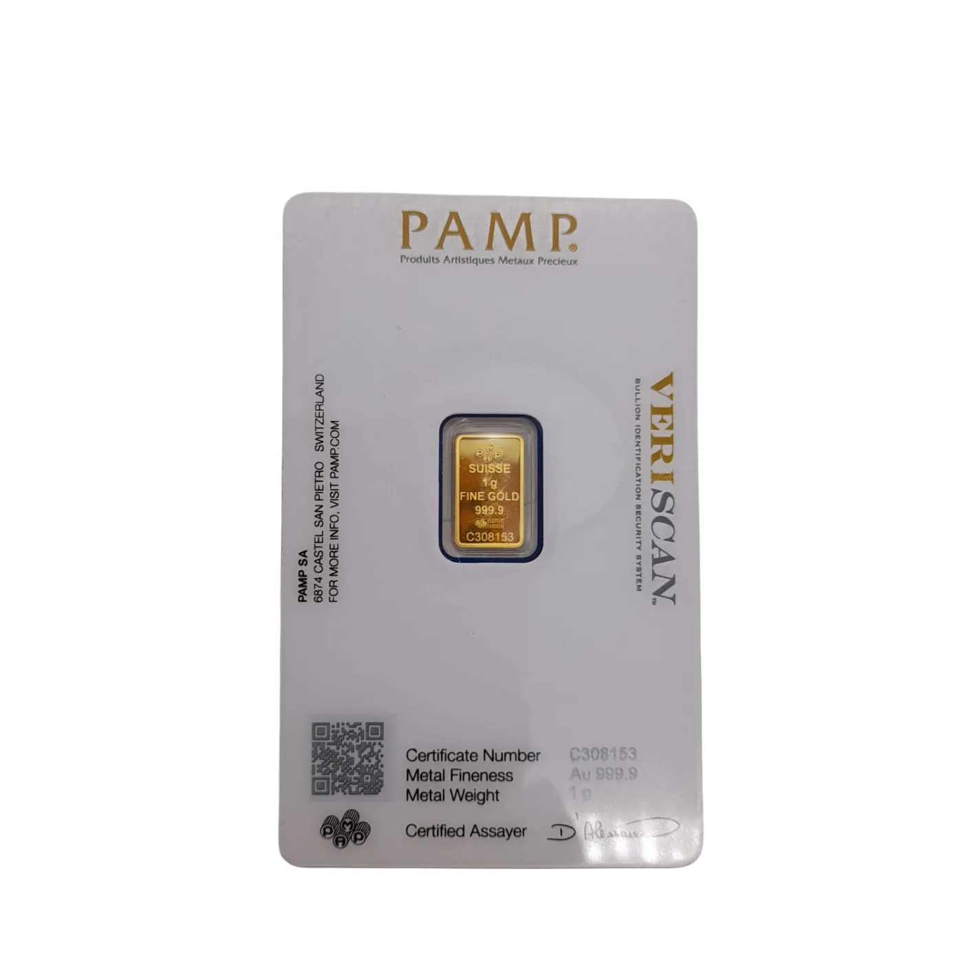 PAMP Suisse 1g 24ct Fine Gold Bar (WL1395547)