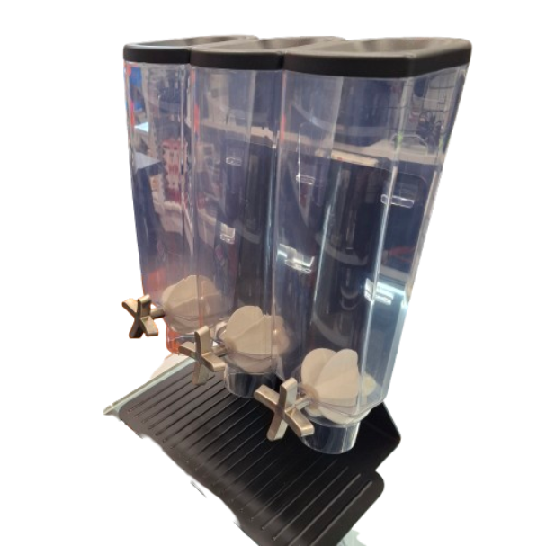 Rosseto Food Dispenser Triple EZ-Pro Black And Clear  (JN)