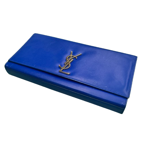 Saint Laurent Cassandre Clutch Bag Smooth Blue (MK)