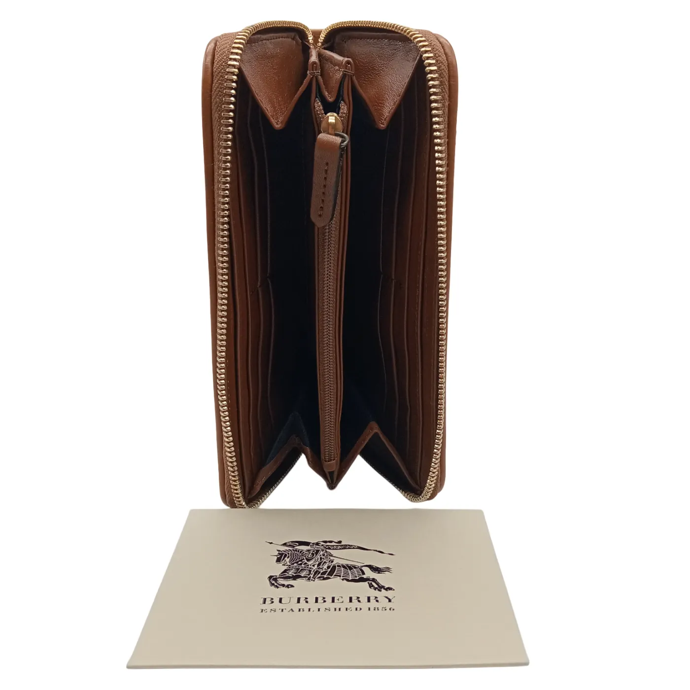 Burberry Check & Leather Zip-Around Wallet  (WR 1323030)