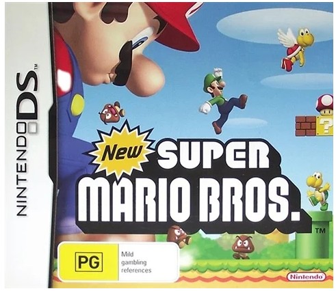‘New Super Mario Bros.’ Nintendo DS Game, Original Case, Cosmetic Damage to Cartridge, Good Used Condition (LE)