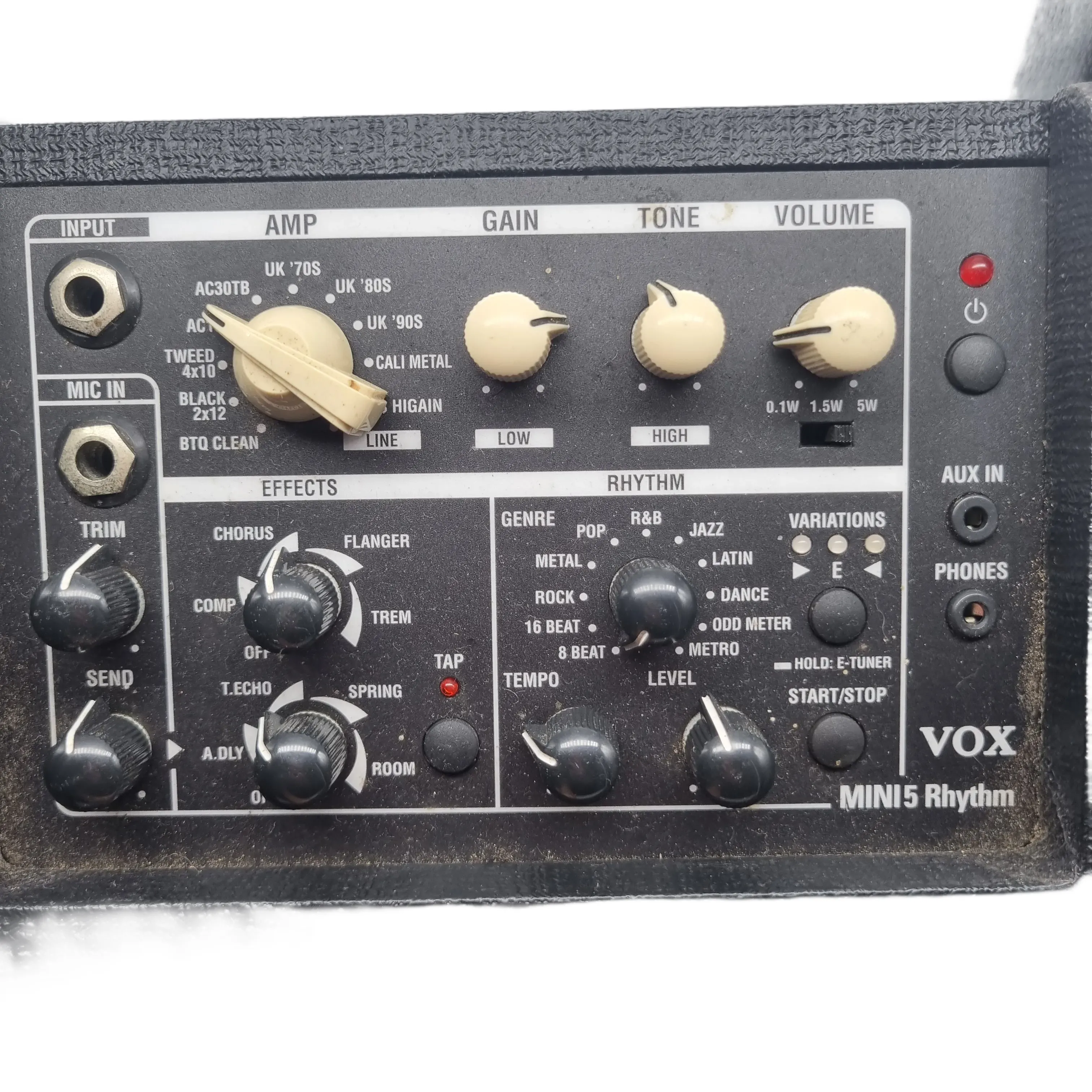 Vox Mini5 Rhythm Amplifier Classic *Battery Operated- No Power Cable*