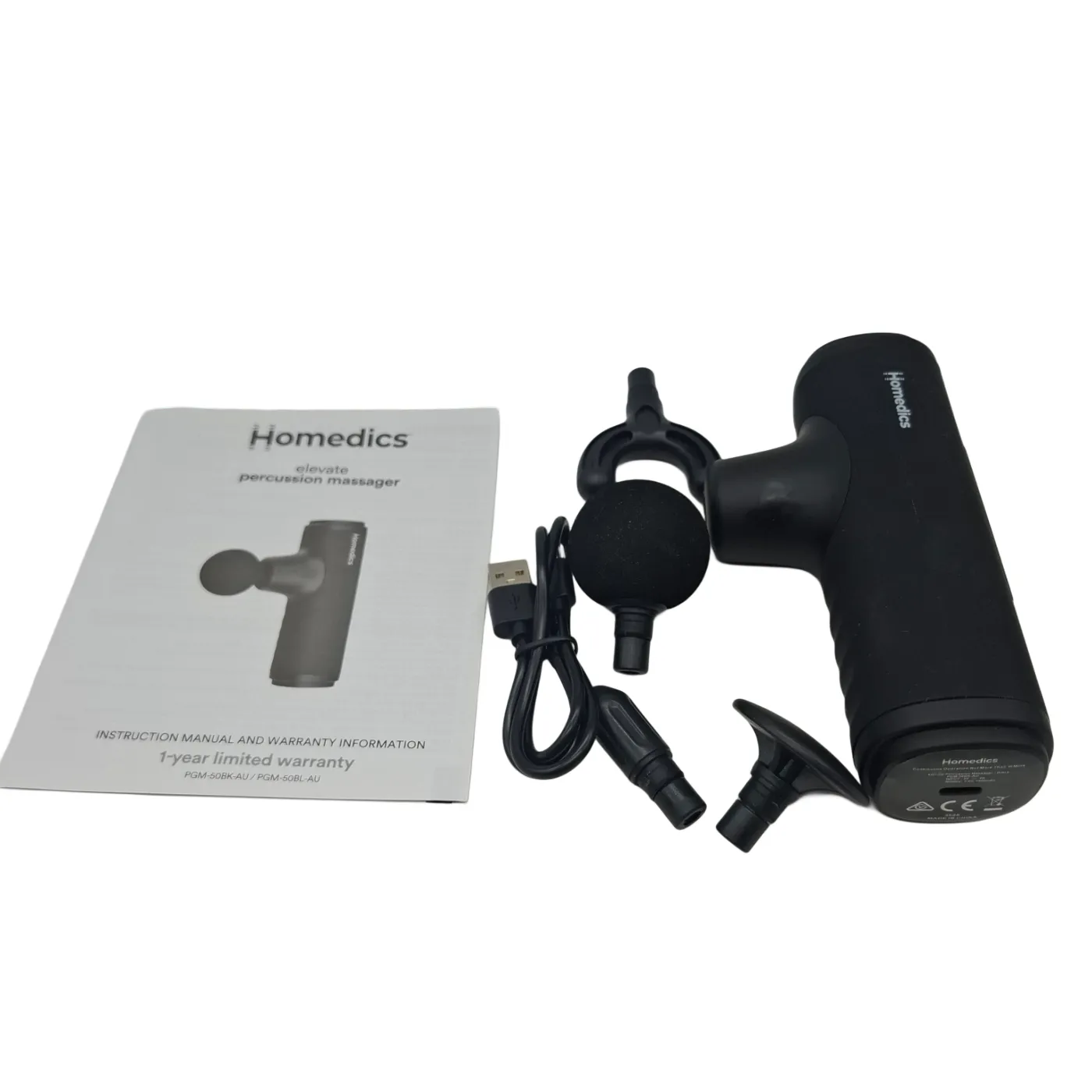Homedics Mini Massage Gun with Case & Attachments (WR)
