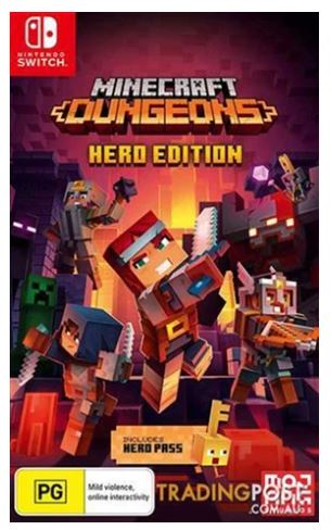Nintendo Switch Minecraft Dungeons Hero Edition, Very Good Condition, CARTRIDGE ONLY NO CASE OR MANUAL