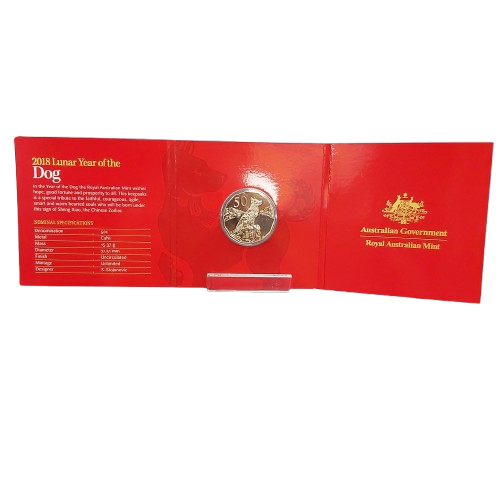 2018 Lunar Year Of The Dog 50c Uncirculated Coin