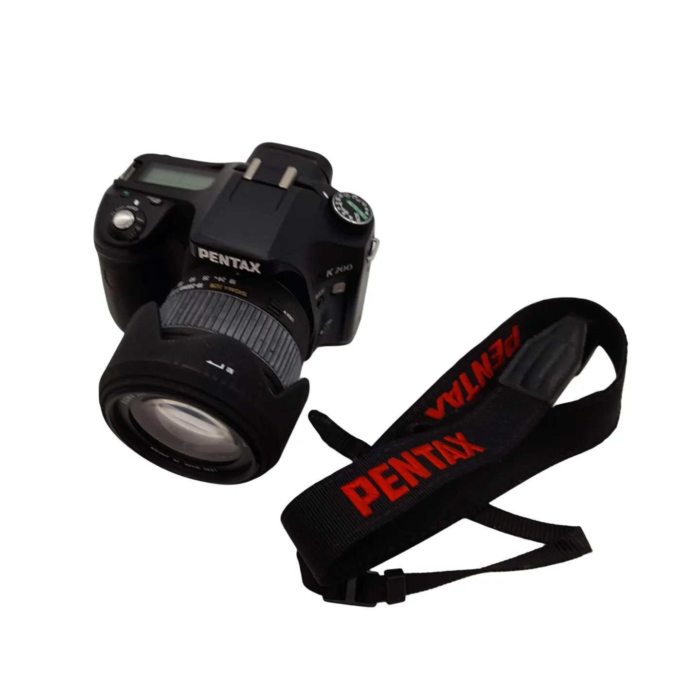 Pentax K200 Digital SLR Camera Black With Sigma 18-200mm Lens + Strap (WL 1423411)