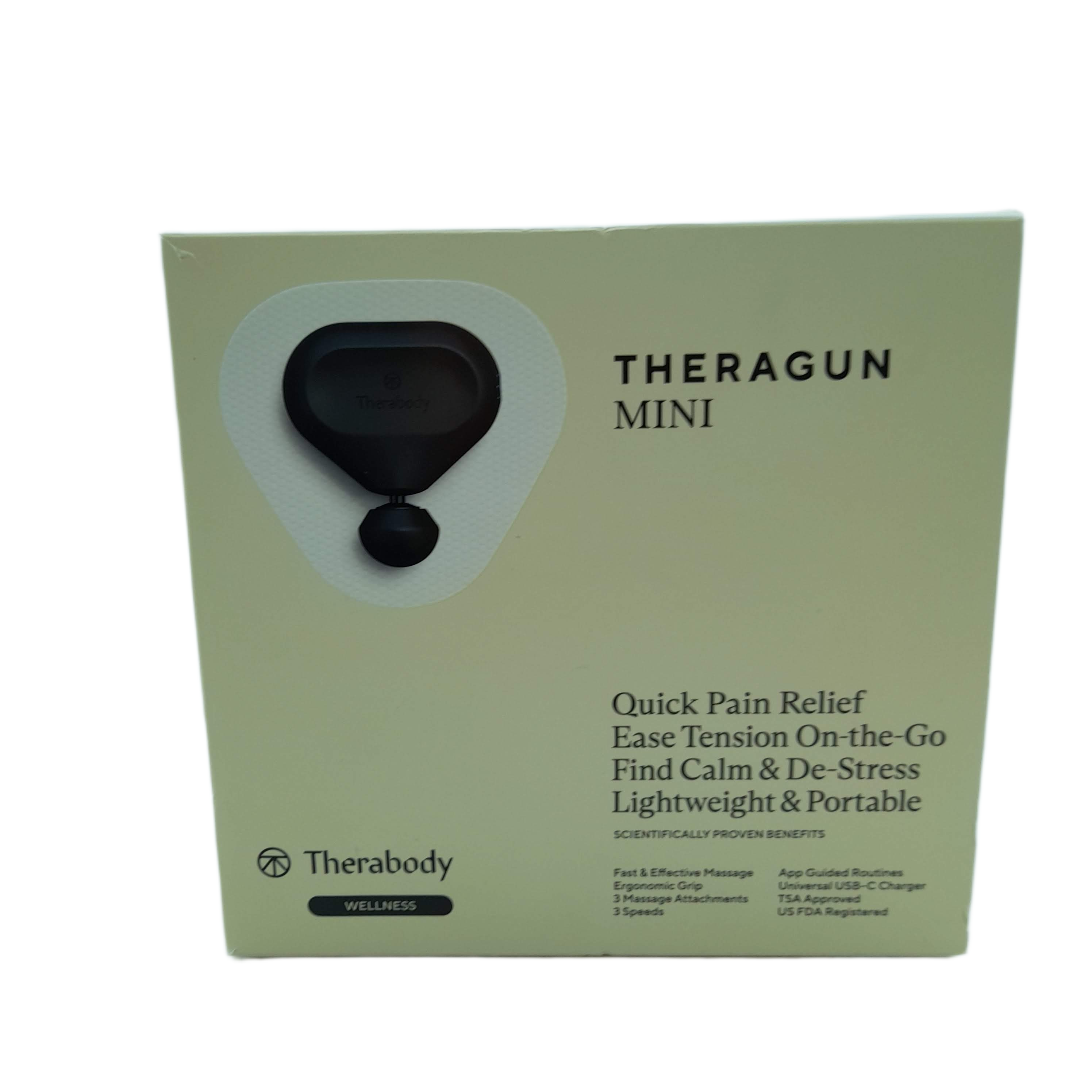 Theragun Mini (2nd Gen) Percussive Massage Gun – With Charger Cord, Dampener & Thumb Attachments (WR 1351443)