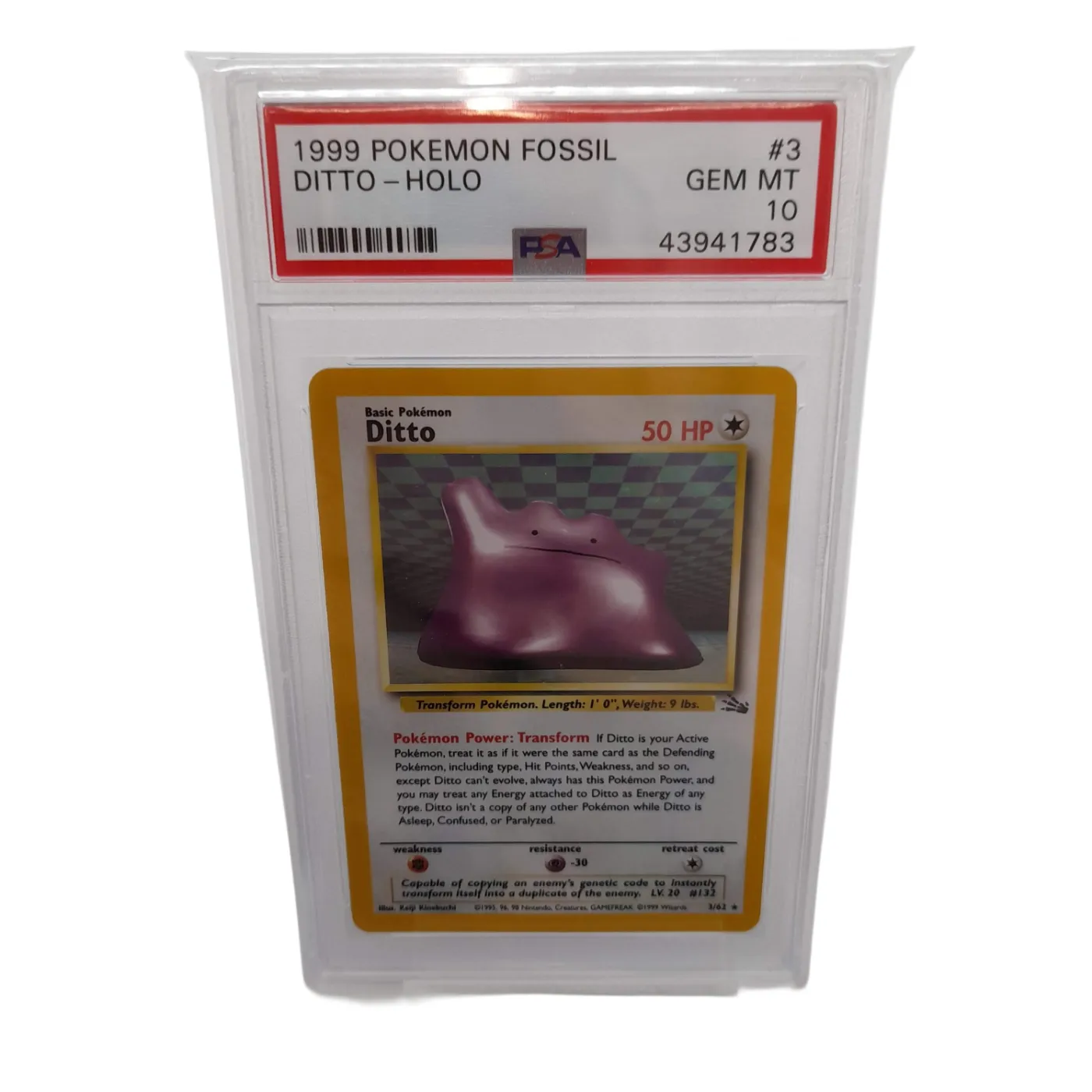PSA Pokémon Card 1999 Ditto Holo 3 GEM MT 10 – WL 1355607