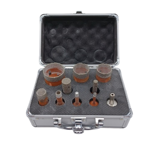Diarex 10pc Vacuum Brazed VDU Drill Bit Set, Good Condition, Case + Label Dinged (LE 1368533)