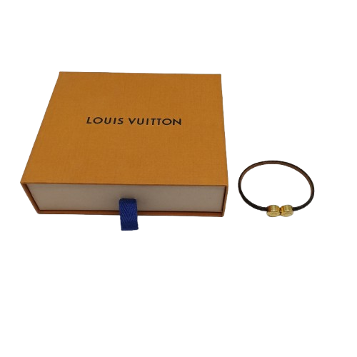 Louis Vuitton Historic Mini Monogram Leather Bangle Brown M6407F With Box And Dust Bag (CP1423536)