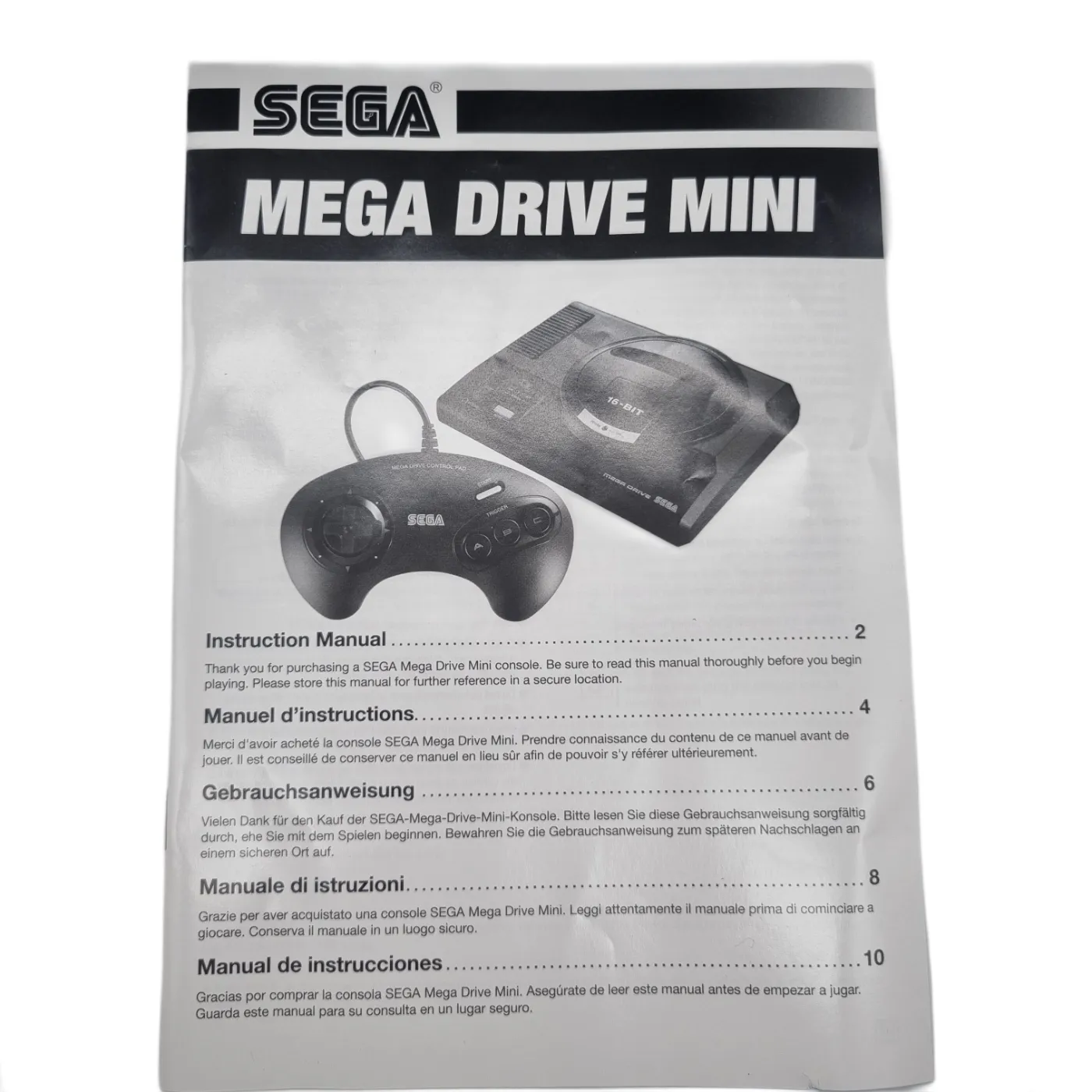 Sega Mega Drive Mini Console (MK-16010) In Box + Two Controllers + Manual