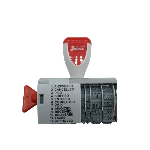 Deskmate Grey Phrase Dater Rubber Stamp (In The Box) (CP)