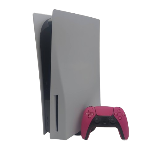 Sony PlayStation 5 Console – CFI-1202A White Disc Edition with Base, Pink Controller, HDMI & Power Cord