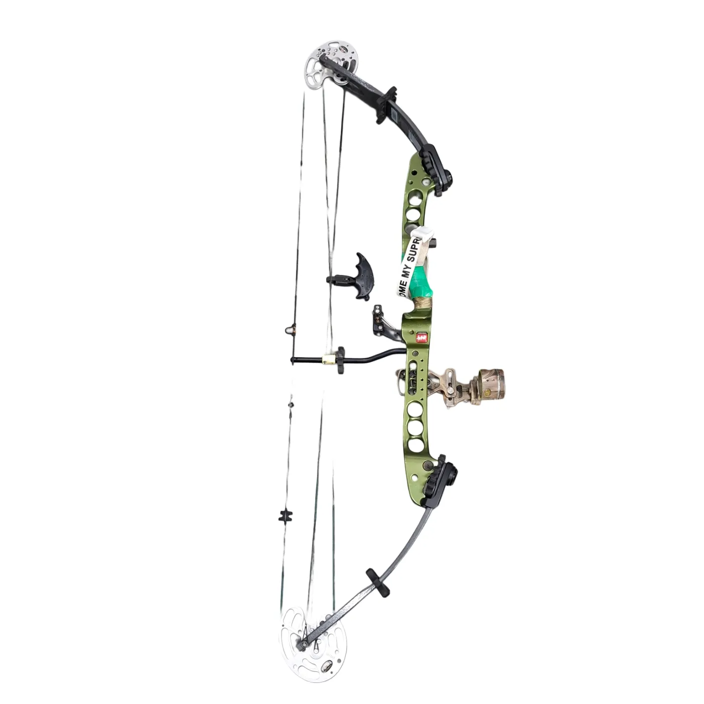 PSE Archery Right Handed Compound Bow Green *Unknown Model + Viper Scope Attachment + Case + Arrows (WR 1423199)