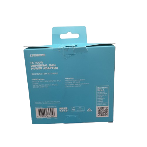 J.Burrows PD 100W Power Adaptor Black (LN)