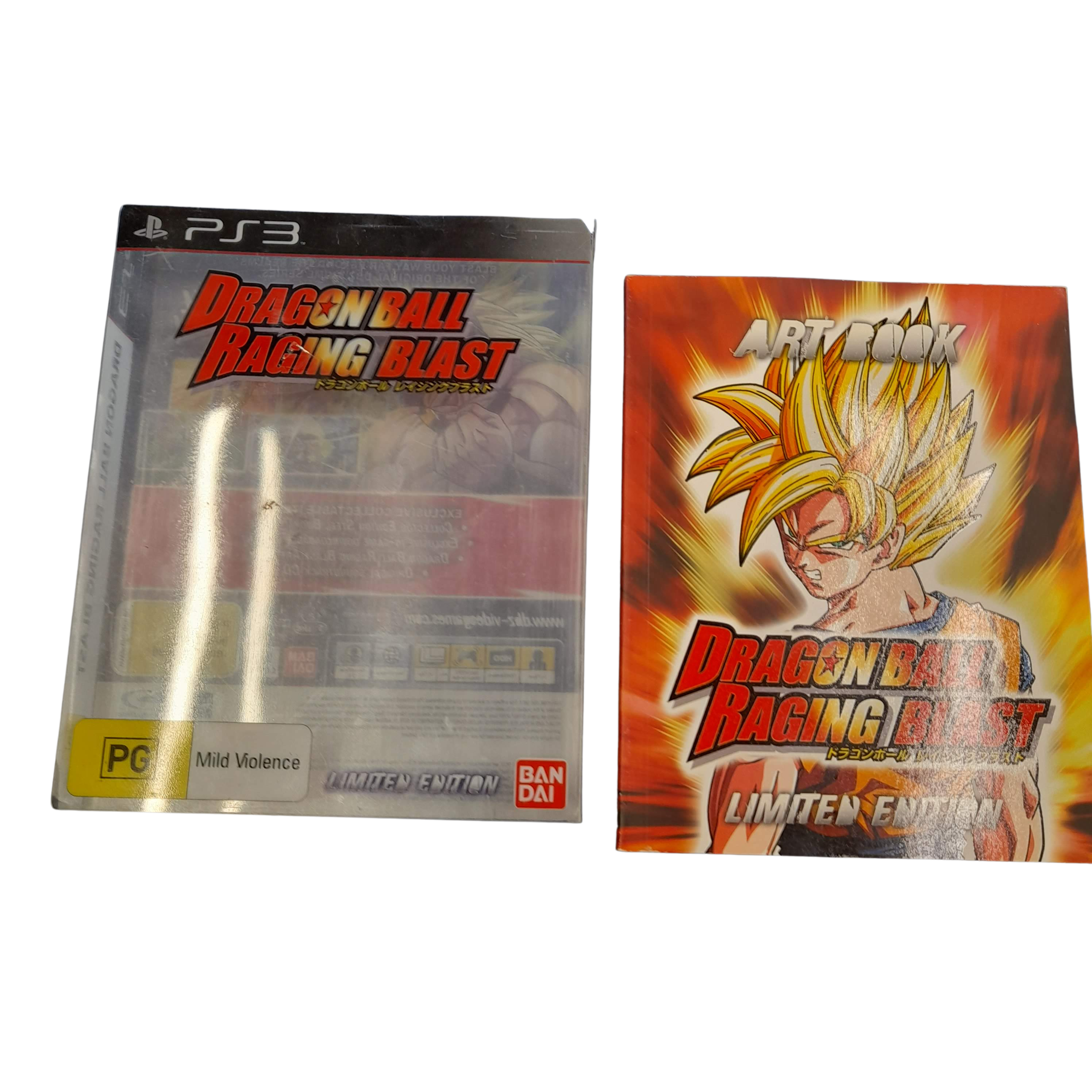 Sony Playstation 3 Dragonball Z Raging Blast Steelbook Limited Edition, With Case, Art Book, Soundtrack + Manual – Case Is Dented At Top (GE 1149518)