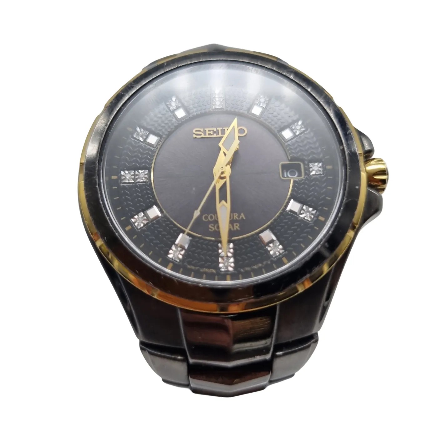 Seiko Coutura Solar Men’s Watch with Black Dial and Stainless Steel Band (WR 1356669)