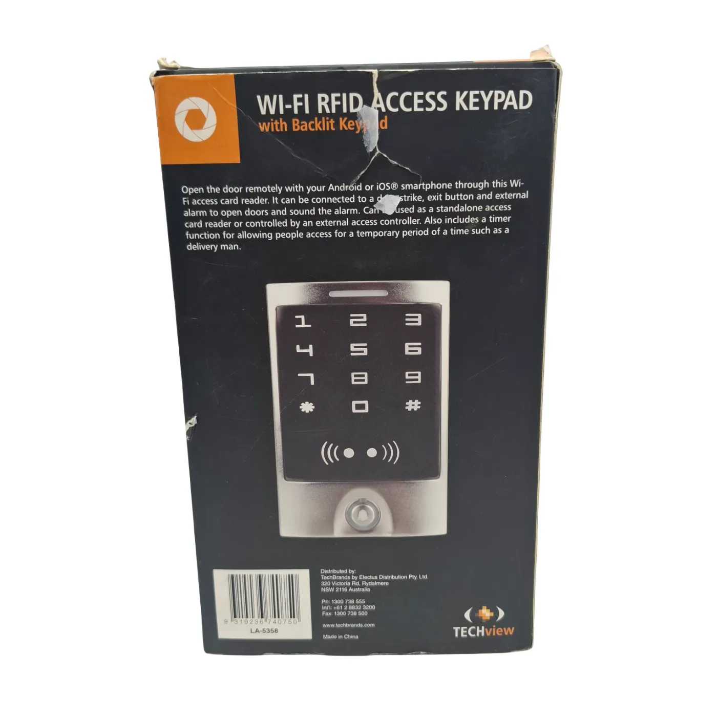 TECHview Wi-Fi RFID Access Keypad As New in Box (WR)