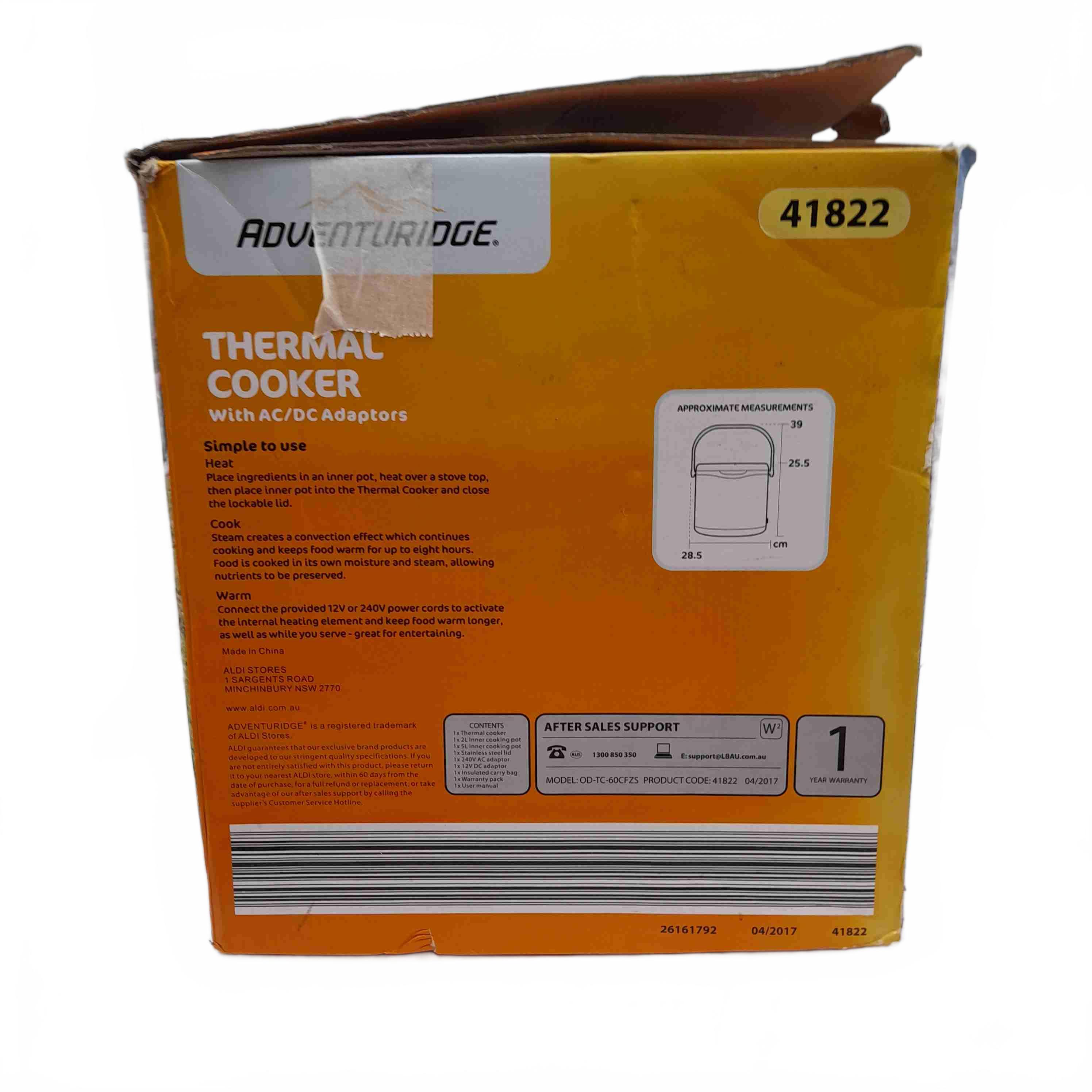 Adventuridge Thermal Cooker OD-TC-60CFZS Silver (WL 1431564)