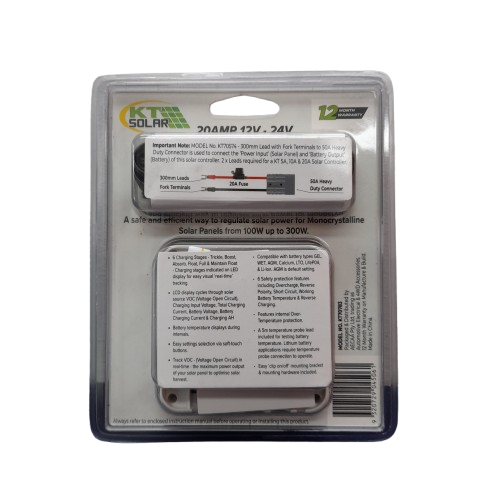 KT Solar 20A 12V PWM Solar Controller KT70783 (JN)
