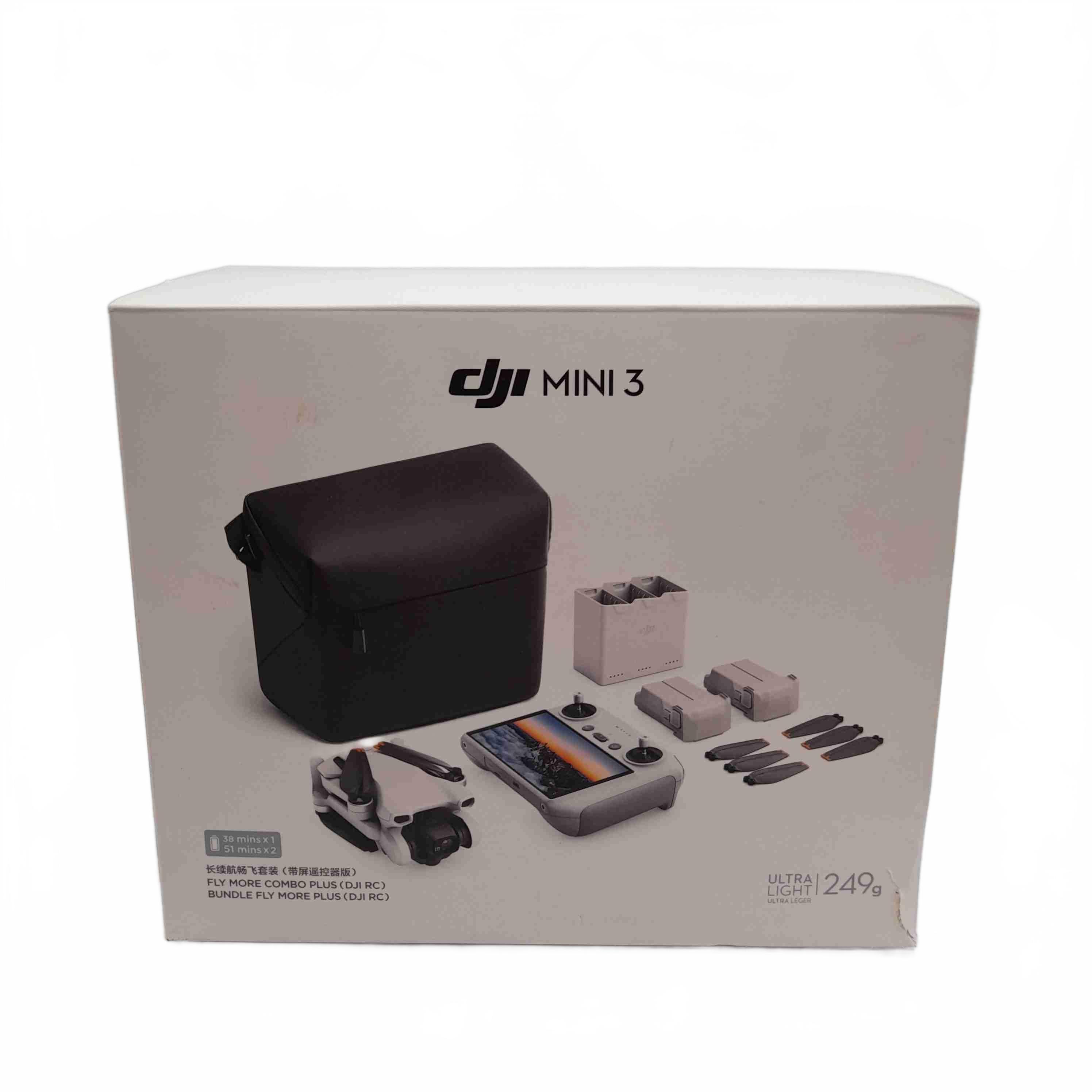 DJI Mini 3 Fly More Combo MT3PD Kit – Bag, Remote, Batteries, Blades (WL 1435082)