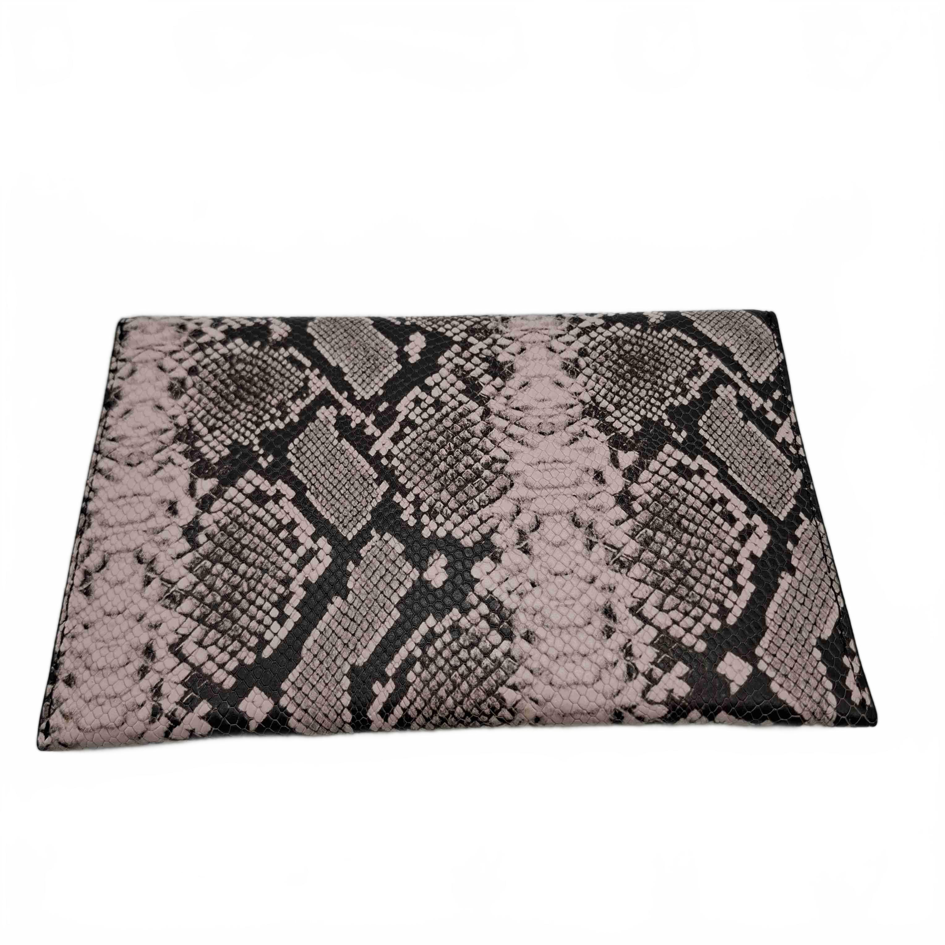 Mimco Drift Medium Envelope Pouch Pink Faux Croc Leather (WR 1421062)