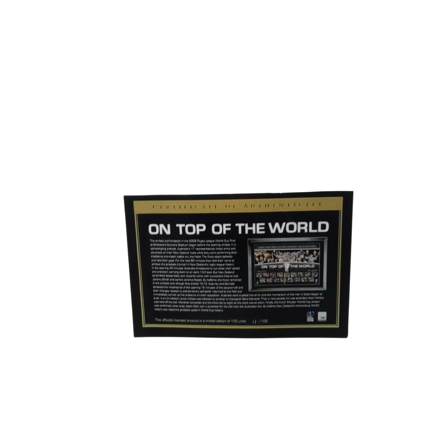Rugby League World Cup Picture Frame – 2008 Champions (Limited Edition 11/100)  (WR)