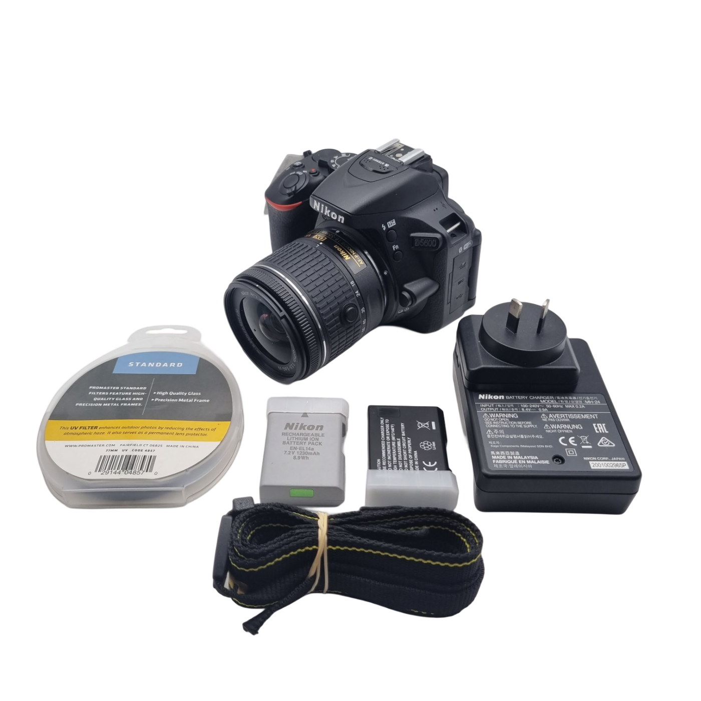 Nikon D5600 DSLR Camera Kit 18-55mm Lens + Bag + 2 Batteries + Charger