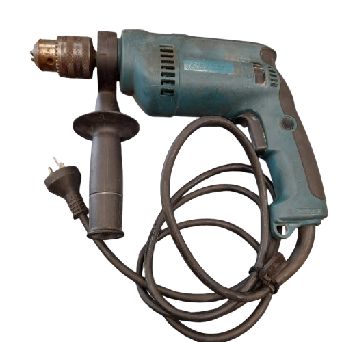 Makita HP1620 Hammer Drill, Corded 240V, Green, Heavily USED Condition With Handle (GE 1393130)