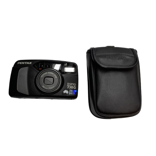 Pentax Espio 738G Black 35mm Film Camera with Case (1429743) (MR)
