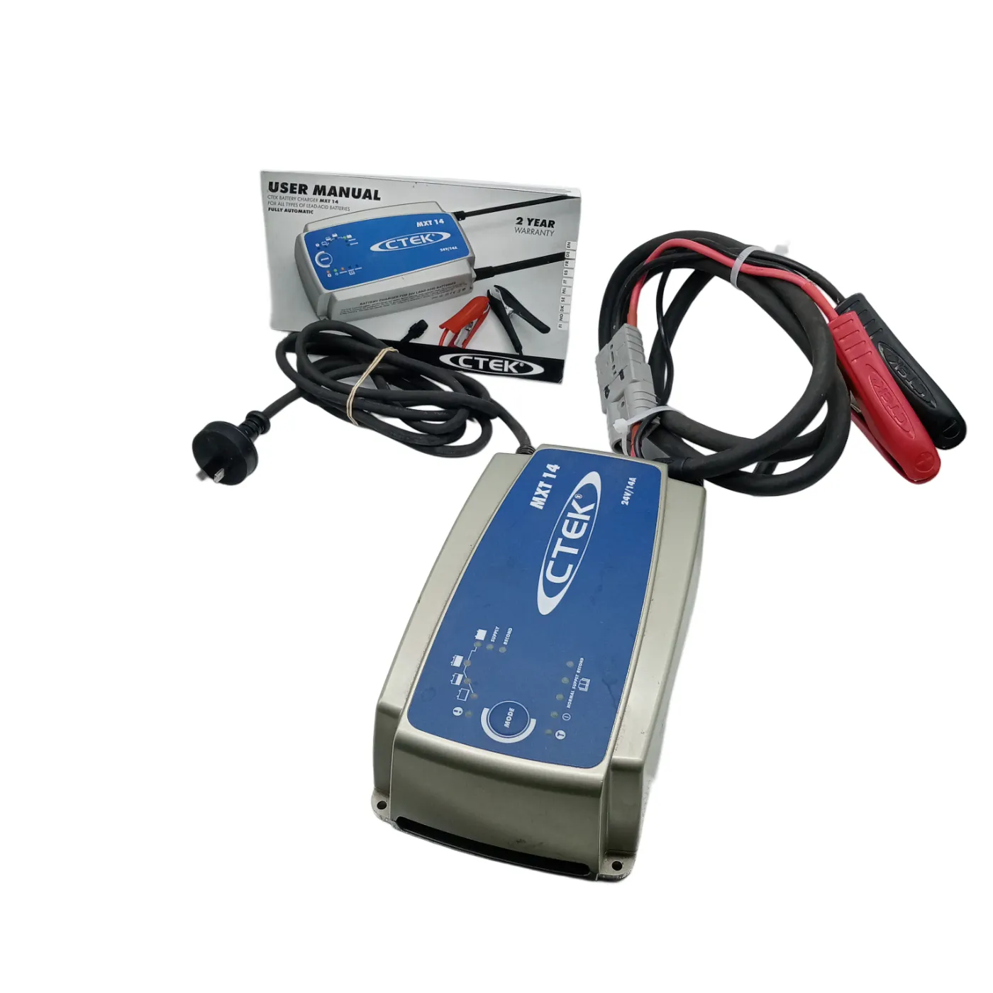 CTEK MXT 14 Battery Charger – Grey + Leads + Power + Manual (WR 1358881)