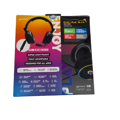 4Gamers C6-100LED Gaming Headset C6-100LED-4G Black Wired  (LN)
