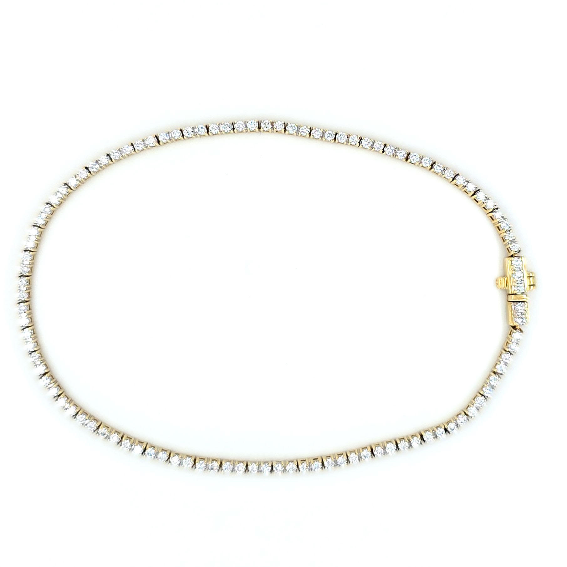 Ladies 9ct yellow Gold Diamond Tennis Bracelet – Total Weight – 3.5Grams (MR)