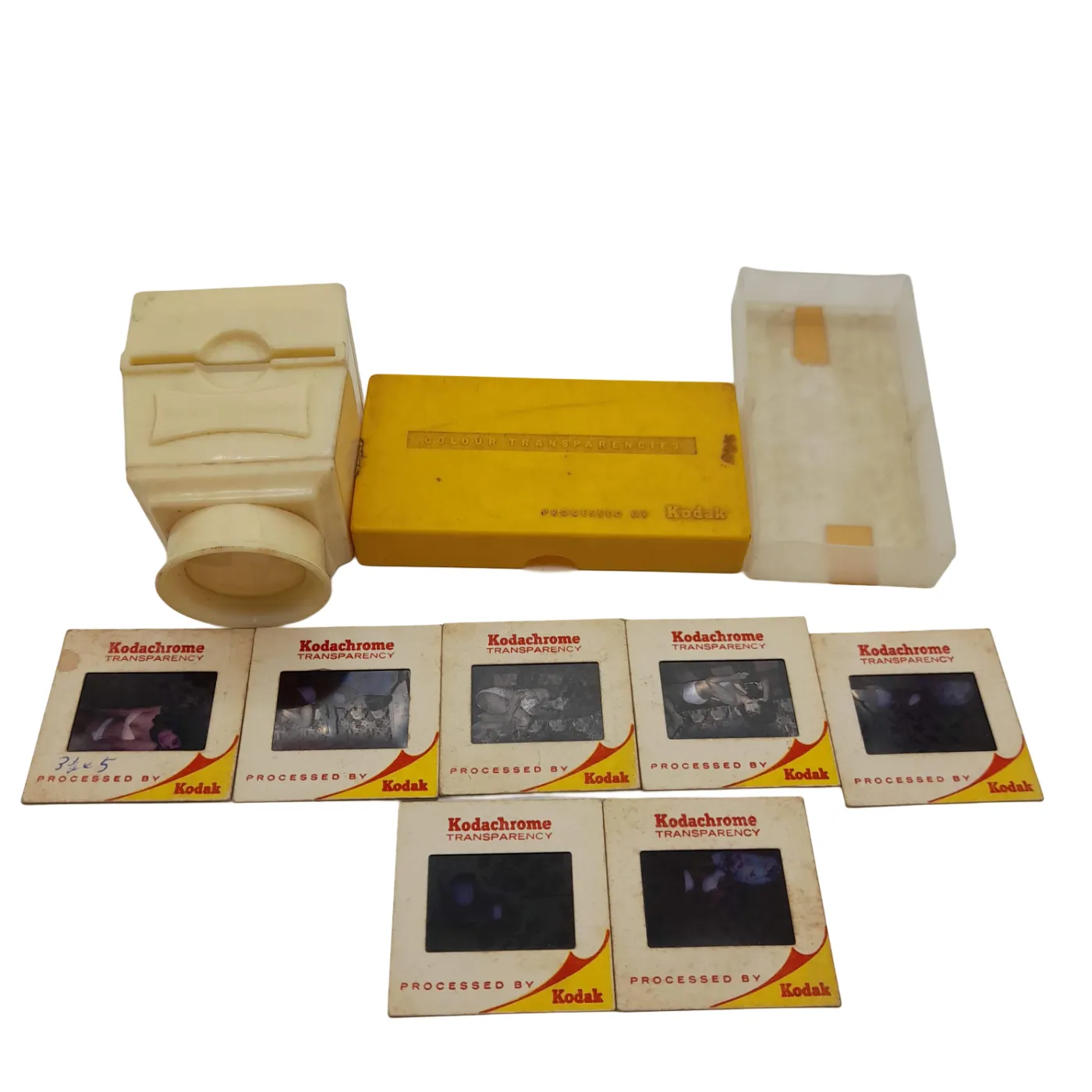 Slide Projector No Brand Yellow Slide Viewer 7 Slides With Kodak Case (WL1424216)