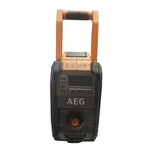 AEG BRFM18 18v AM/FM Jobsite Radio, Good Condition, Skin Only, One Screw Missing From Handle