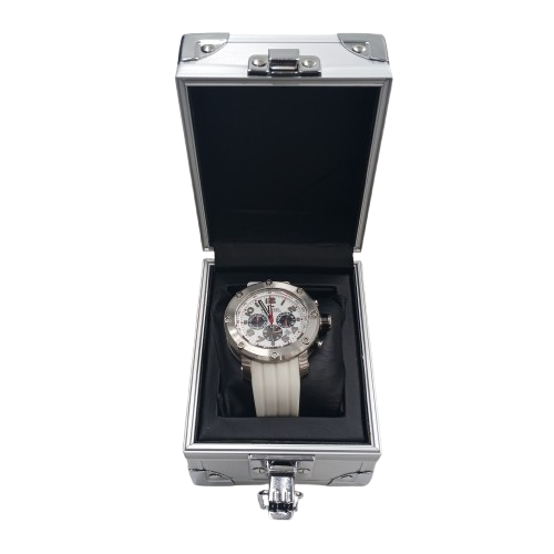 TW Steel TW 122 Men’s Silver Watch with White Rubber Band (NR 1396781)