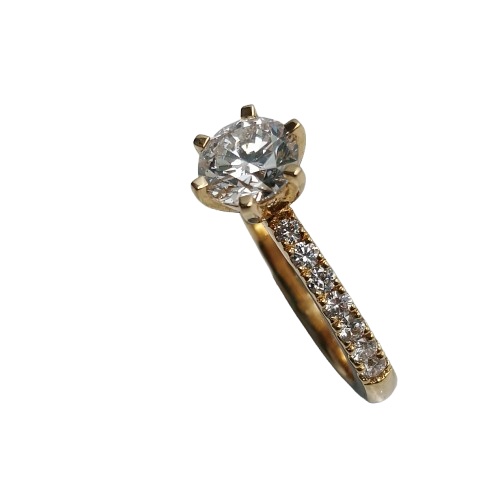 Ladies 18ct/14ct Yellow Gold Diamond Ring Wedding Set With 1.16ct Lab Grown Diamond 18ct Engagement Ring TDW 1.53ct + 14ct Yellow Gold Band TDW 0.49ct With Valuation Report Size N1/2 (NA 1363373)