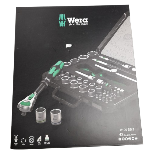 Wera 8100 SB 2 Socket Set 3/8 Inch Drive 43 Piece (LN)