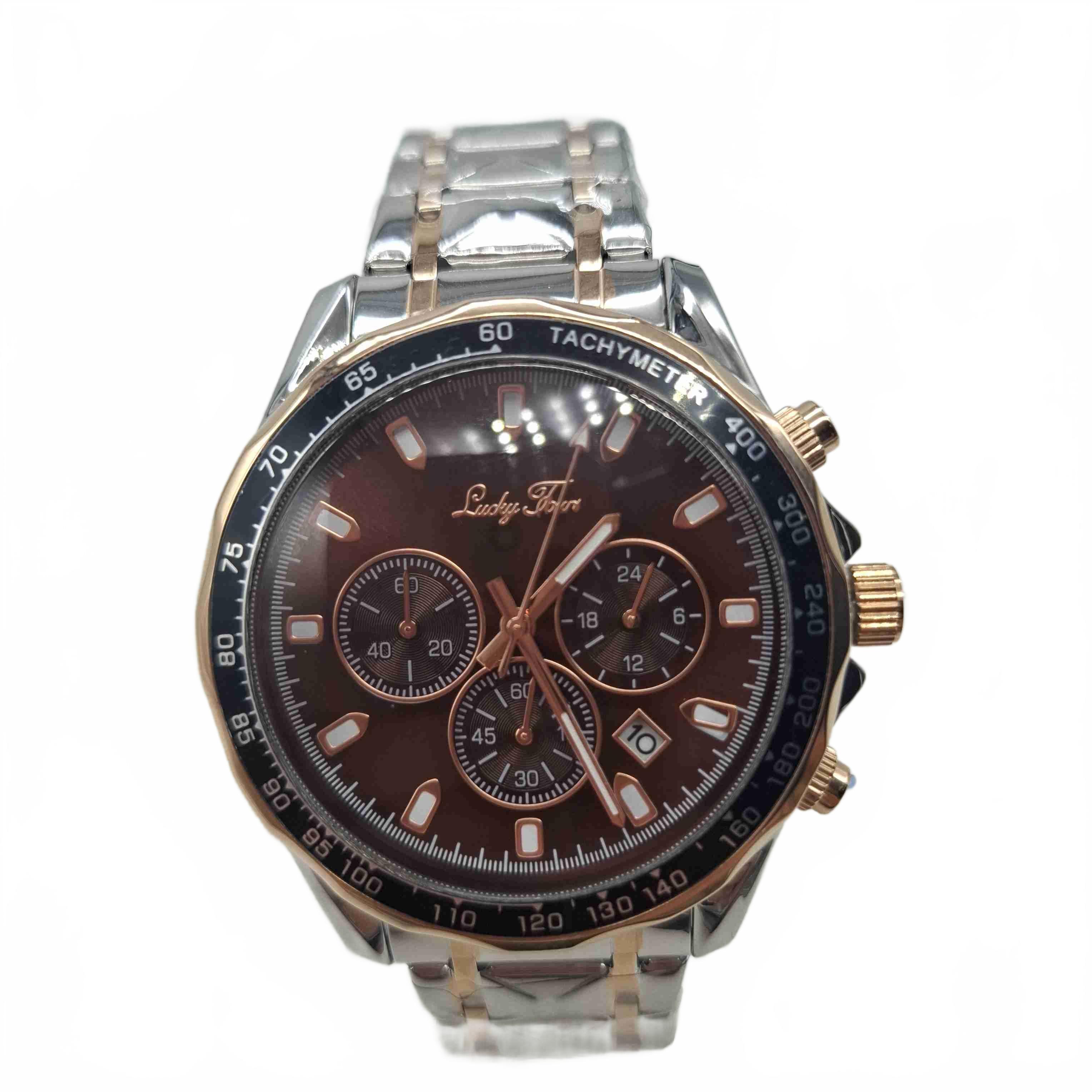 Lucky Fours Mens Silver Stainless Steel Watch (WR 1435230)