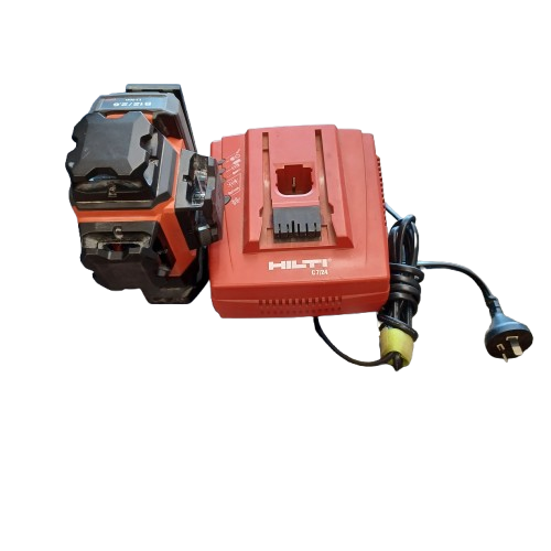 Hilti Laser Level PM 30-Mg With Charger “TB’ Written in Texta On Laser Level