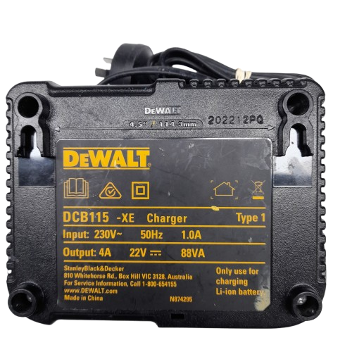DEWALT DCB115-XE XR Multi Voltage 4A Charger (LN)