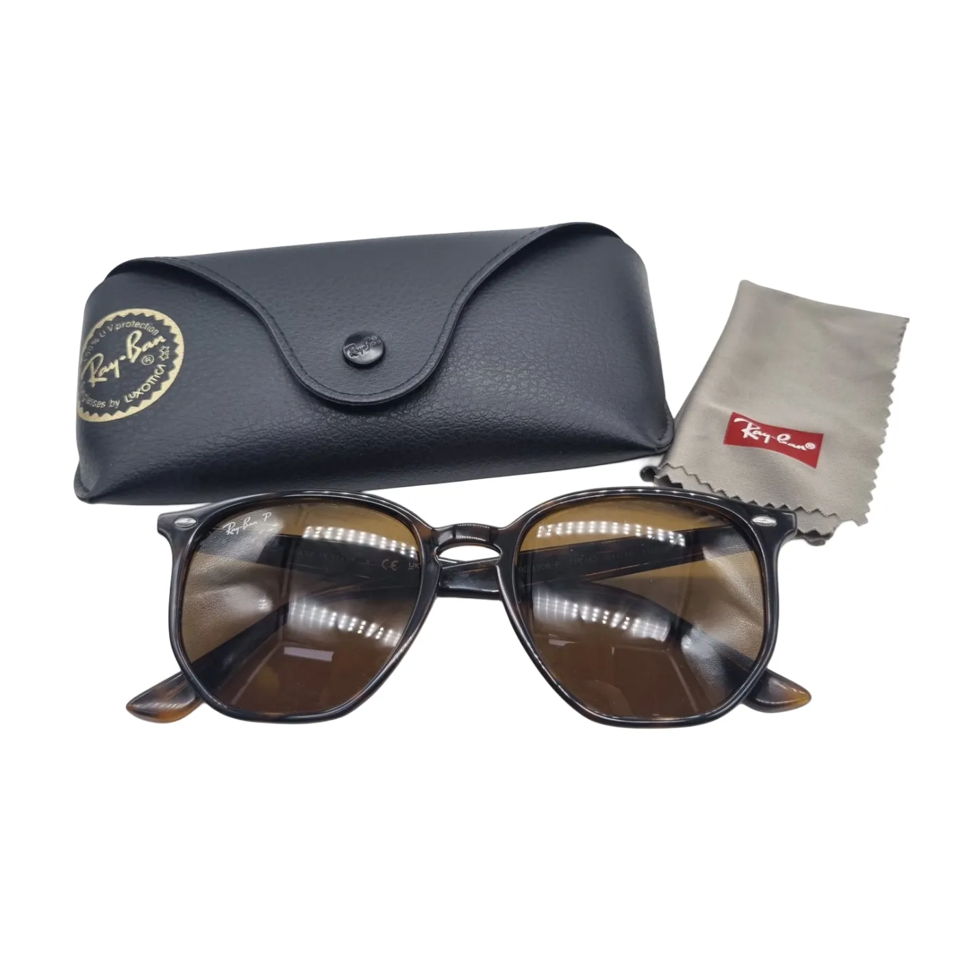 RAY-BAN SUNGLASSES RB4306-F – BROWN/BLACK + CASE + CLOTH  (WR)