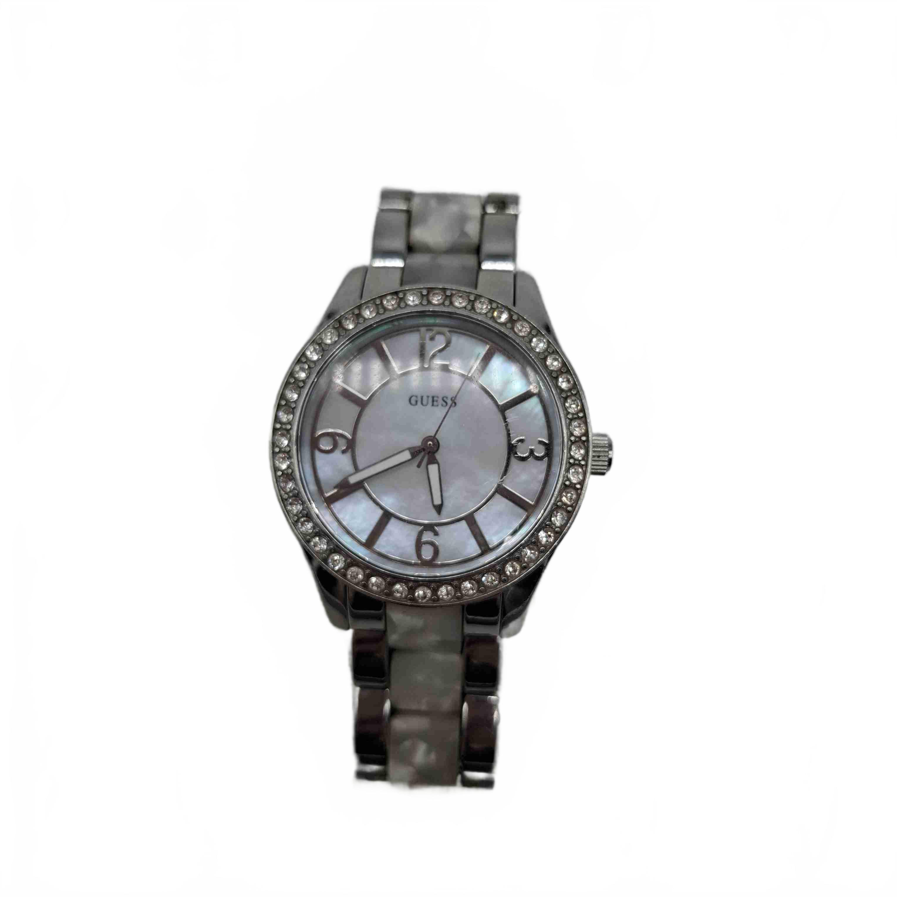 Guess Watch W0074L1 Ladies Silver White Stainless Steel Analog (WR 1407637)