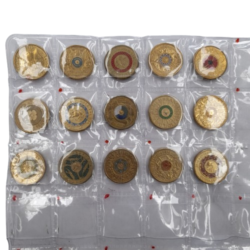 Sleeve Of 33 Coloured Collectors $2 Coins (LN)