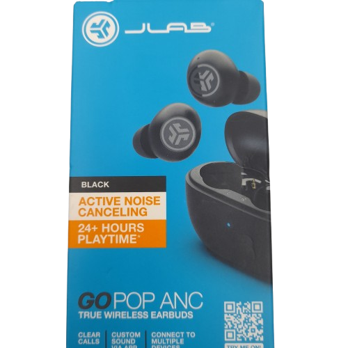 JLab GO Pop ANC True Wireless Earbuds Black (LN)