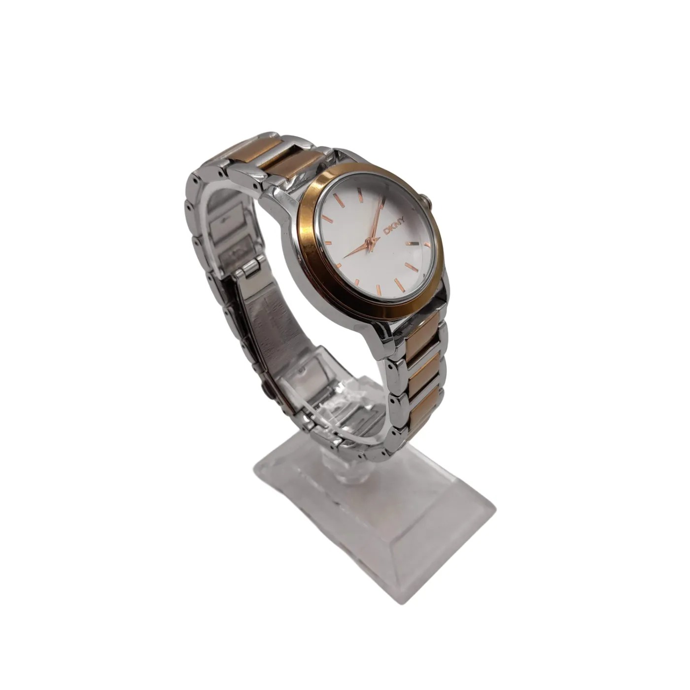 DKNY NY-2211 Silver And Gold Stainless Steel Analogue Watch With Box (WL1417376)