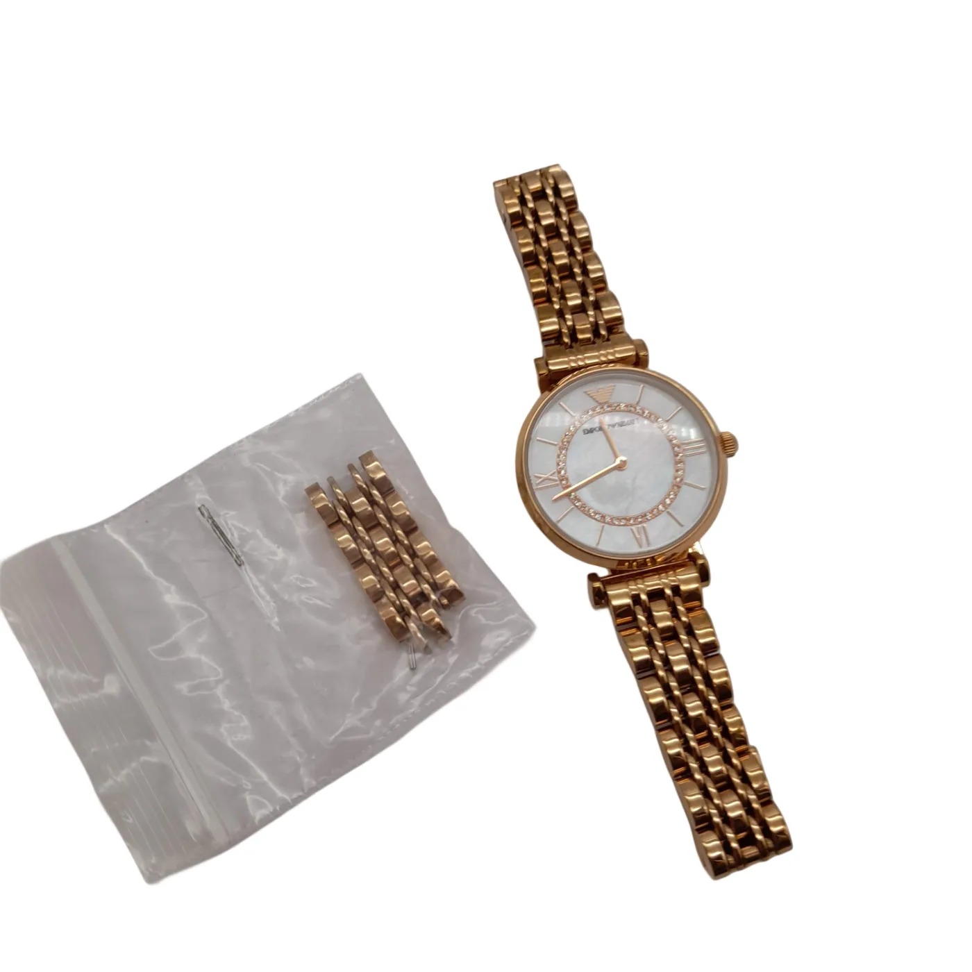Emporio Armani AR-1909 Ladies Gold Stainless Steel Analogue Watch + Box (WL 1424605)