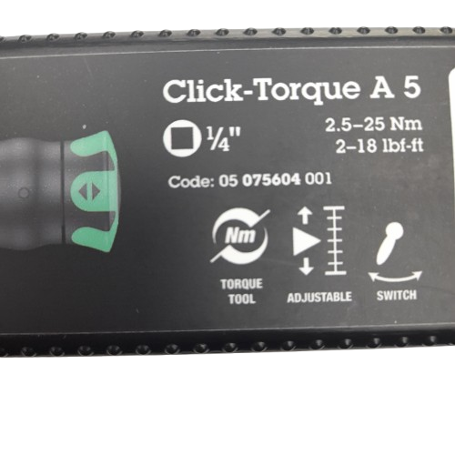 Wera Click-Torque A5 Torque Wrench 2.5-25 Nm 1/4″ Drive (LN)